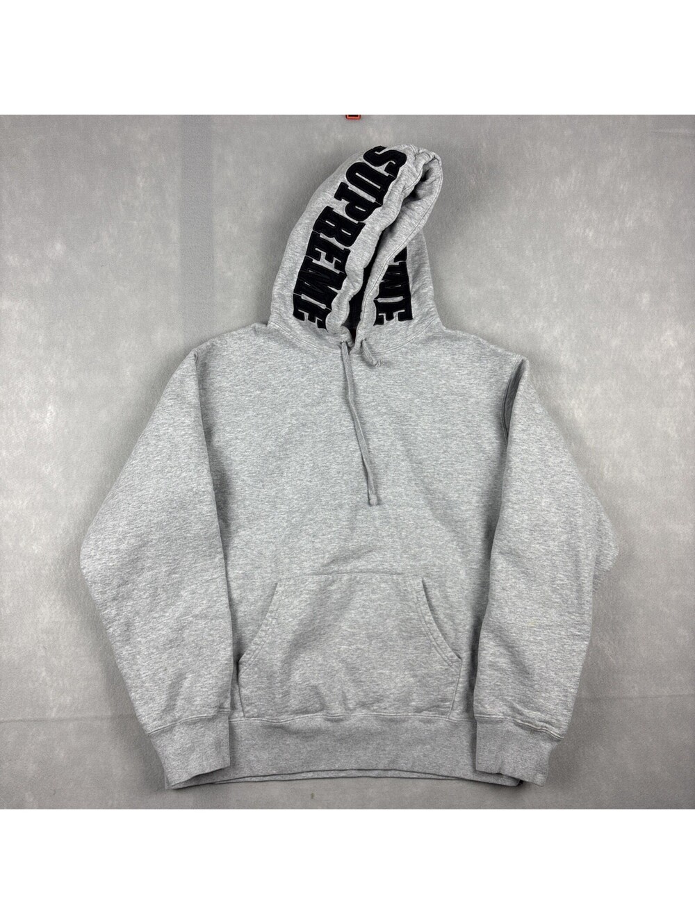 Supreme Mirrored Logo‎ Hooded Sweatshirt Men’s Large FW19 Heather Gray Hoodie